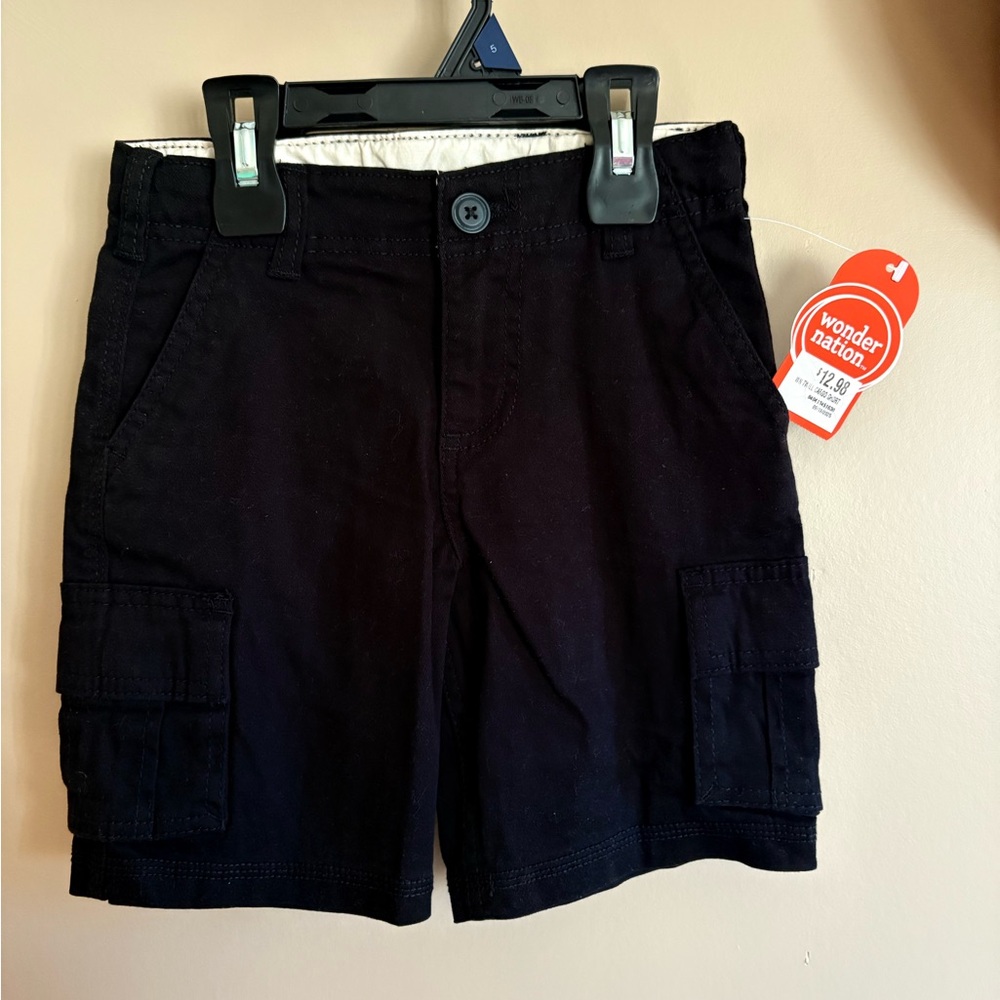 NWT Wonder Nation Black Cargo Shorts size XSmall 5